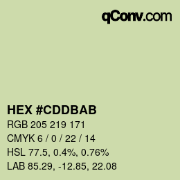 カラーコード: HEX #CDDBAB | qconv.com
