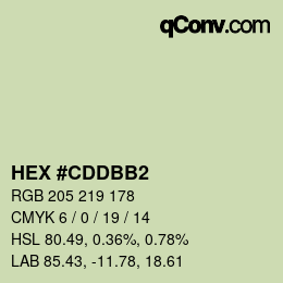 Color code: HEX #CDDBB2 | qconv.com