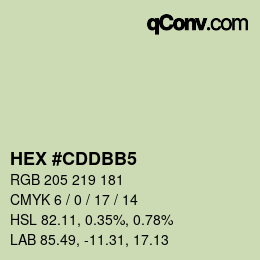 カラーコード: HEX #CDDBB5 | qconv.com