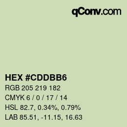 カラーコード: HEX #CDDBB6 | qconv.com
