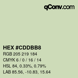 颜色代码: HEX #CDDBB8 | qconv.com