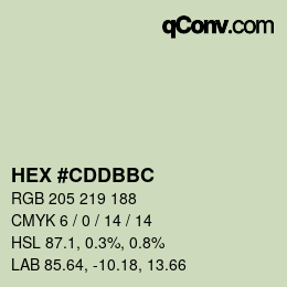 カラーコード: HEX #CDDBBC | qconv.com