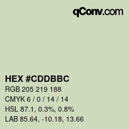 颜色代码: HEX #CDDBBC | qconv.com