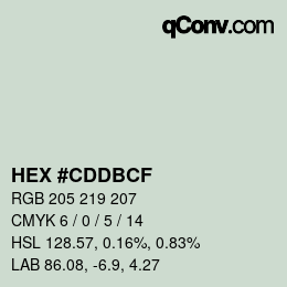 Color code: HEX #CDDBCF | qconv.com