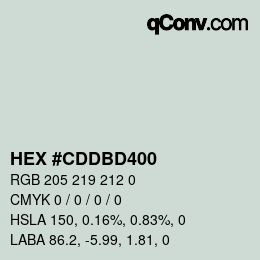 Color code: HEX #CDDBD400 | qconv.com