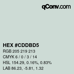 カラーコード: HEX #CDDBD5 | qconv.com