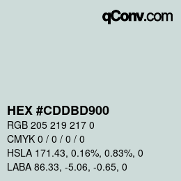 Código de color: HEX #CDDBD900 | qconv.com