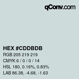 カラーコード: HEX #CDDBDB | qconv.com