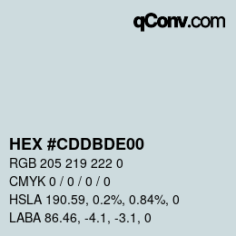 颜色代码: HEX #CDDBDE00 | qconv.com
