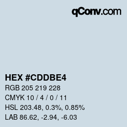 カラーコード: HEX #CDDBE4 | qconv.com