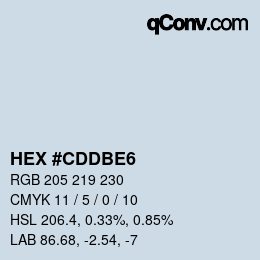 カラーコード: HEX #CDDBE6 | qconv.com