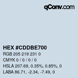 Color code: HEX #CDDBE700 | qconv.com