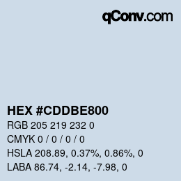 Color code: HEX #CDDBE800 | qconv.com
