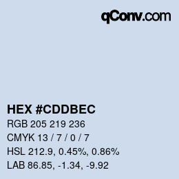 カラーコード: HEX #CDDBEC | qconv.com