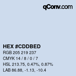 カラーコード: HEX #CDDBED | qconv.com