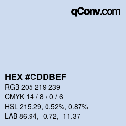 颜色代码: HEX #CDDBEF | qconv.com
