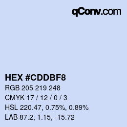 Color code: HEX #CDDBF8 | qconv.com