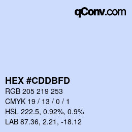 Color code: HEX #CDDBFD | qconv.com