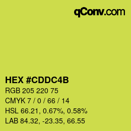 Color code: HEX #CDDC4B | qconv.com