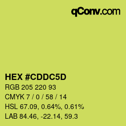 Color code: HEX #CDDC5D | qconv.com
