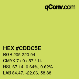 Color code: HEX #CDDC5E | qconv.com