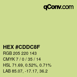 Color code: HEX #CDDC8F | qconv.com