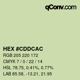 颜色代码: HEX #CDDCAC | qconv.com