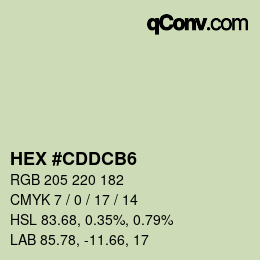 Color code: HEX #CDDCB6 | qconv.com