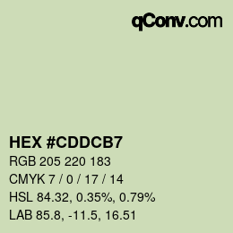 颜色代码: HEX #CDDCB7 | qconv.com