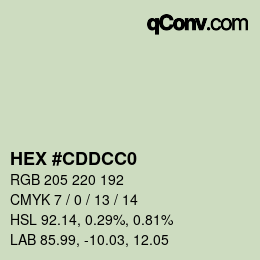 Color code: HEX #CDDCC0 | qconv.com