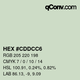 Color code: HEX #CDDCC6 | qconv.com