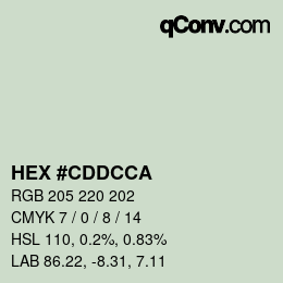 Color code: HEX #CDDCCA | qconv.com
