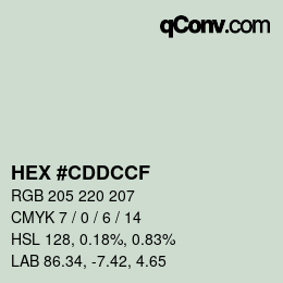 Color code: HEX #CDDCCF | qconv.com