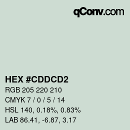 Color code: HEX #CDDCD2 | qconv.com