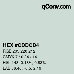 Color code: HEX #CDDCD4 | qconv.com