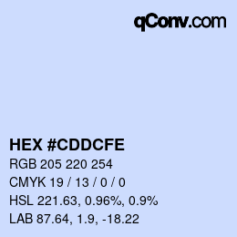 Color code: HEX #CDDCFE | qconv.com