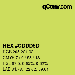 カラーコード: HEX #CDDD5D | qconv.com