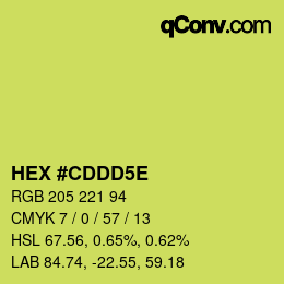 Color code: HEX #CDDD5E | qconv.com