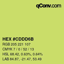 颜色代码: HEX #CDDD6B | qconv.com