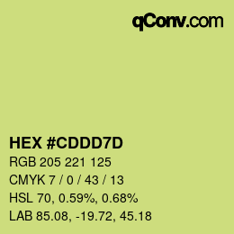 カラーコード: HEX #CDDD7D | qconv.com