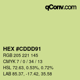 カラーコード: HEX #CDDD91 | qconv.com