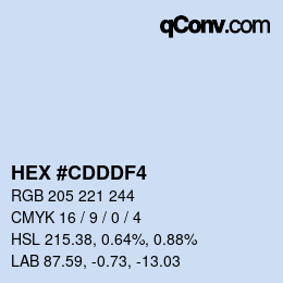Color code: HEX #CDDDF4 | qconv.com