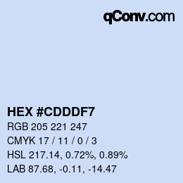 Color code: HEX #CDDDF7 | qconv.com