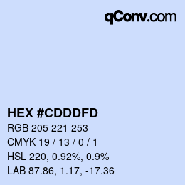 カラーコード: HEX #CDDDFD | qconv.com