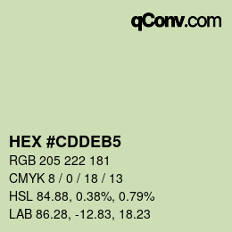 カラーコード: HEX #CDDEB5 | qconv.com