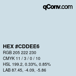Color code: HEX #CDDEE6 | qconv.com