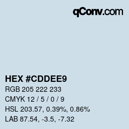 Color code: HEX #CDDEE9 | qconv.com
