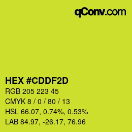 カラーコード: HEX #CDDF2D | qconv.com