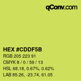カラーコード: HEX #CDDF5B | qconv.com