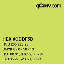 Color code: HEX #CDDF5D | qconv.com